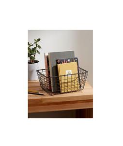 Panier à fruits en fil métallique noir moderne, empilable, en maille de fer, bac de rangement pour légumes, organisateur de bureau et panier à pain pour la cuisine - Product Image 1