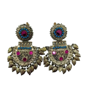 JUEGOS DE PENDIENTES HECHOS A MANO DE AFGANI MEZCLA DE ESTILO TRADICIONAL Y MODERNO POR EL TIEMPO; MENOS BELLEZA LA CULTURA TRIBAL DE AFGANI PROMUEVE LA JOYERÍA - Product Image 1