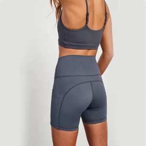 Conjunto de Yoga sin costuras de Spandex de nailon transpirable de secado rápido de estilo informal para mujer, equipo de Fitness de entrenamiento personalizado al por mayor - Product Image 2