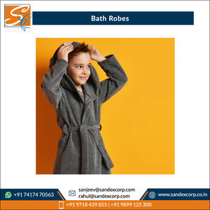 เสื้อคลุมอาบน้ำสำหรับเด็กทำจากผ้าฝ้ายอเนกประสงค์ลาย100% หรูหราปรับโลโก้และขนาดที่กำหนดเองสำหรับผู้ขายในอินเดีย - Product Image 4