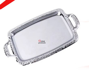 Plateau de service ovale en acier inoxydable finition argent brillant pour hôtel, restaurant et bar - Product Image 4