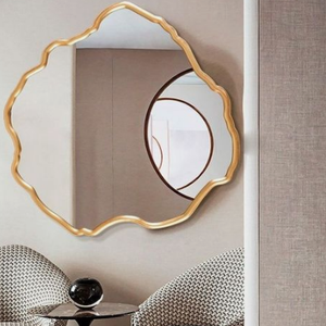 <b>Gold</b> Finished Border Wall <b>Mirror</b> Home Decor Restaurant <b>Bathroom</b> <b>Mirror</b> Wall Mounted <b>Mirror</b> - Product Image 1