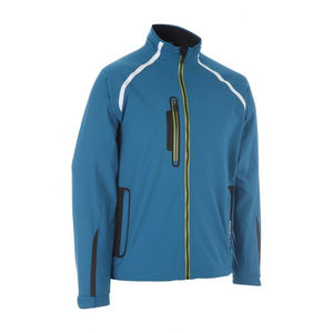 Chaqueta de lluvia informal para clima húmedo, tela de seda de secado rápido con cordón ajustable y cierre frontal con cremallera completa - Product Image 4