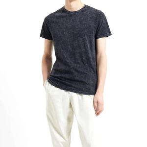 2025 de alta calidad gimnasio al aire libre lavado ácido hombres camisetas 100% algodón lavado ácido manga corta Ajuste de gran tamaño camiseta al por mayor para hombres - Product Image 3