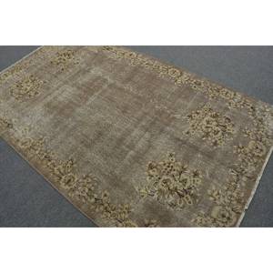 พรมตุรกีวินเทจคลาสสิกสีเบจ4.8x8.2ft ขนแกะดีไซน์เย็บปะติดปะต่อกันสำหรับห้องนอนห้องนั่งเล่นพร้อมแผ่นรองยาง - Product Image 4