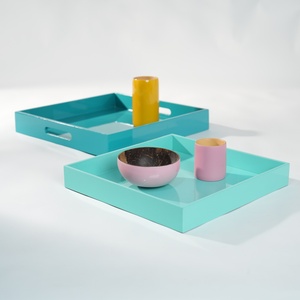 Bandeja de servicio negra de alta calidad, bandejas de madera para servir, bandejas de comida para uso doméstico y en restaurantes, laca Minh Giang - Product Image 2