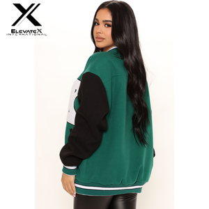 เสื้อแจ็กเก็ตขนสัตว์ขนาดใหญ่พิเศษสำหรับผู้หญิงออกแบบได้เองมีกระเป๋าผ้าพิมพ์ลายปักลายกันลมฤดูใบไม้ร่วง - Product Image 3