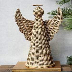 Cheap Price Handwoven Rattan Christmas Angel Natural Wicker Holiday Decoration for Tabletop or Tree Topper From Viet Nam - Product Image 3