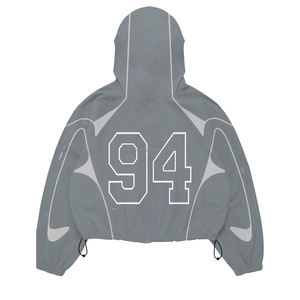 Ensemble de survêtement coupe ample zippé pour homme, style streetwear, grande taille, coupe-vent - Product Image 5