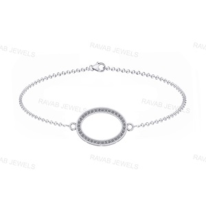 2025 nouveauté véritable 925 en argent Sterling forme ovale blanc réglage Semi montage pendentif en gros bijoux personnalisés fabrique - Product Image 2