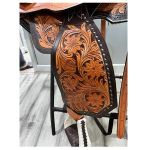 Selle de cheval en cuir Western-Fabriqué en Inde Arbre en plastique de haute qualité Couleur et taille personnalisées Prix bas - Product Image 5