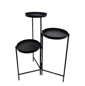 Soporte de maceta redonda de hierro a granel al por mayor, soporte de maceta de semillas de tamaño mediano de Color negro para decoración de interior y jardín - Product Image 1