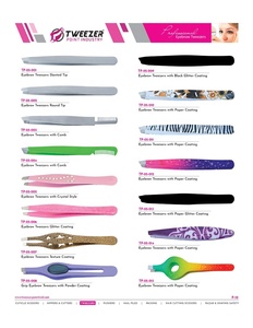 Le plus récent pince à sourcils inclinée à poignée fine matériau en acier pur antirouille type de beauté de nom de marque personnalisé - Product Image 6