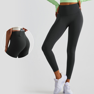 Leggings activos de gimnasio de alta elasticidad para mujer Sexy Peach Butt Lift pantalones de Yoga de realce de gimnasio atlético de cintura alta - Product Image 3