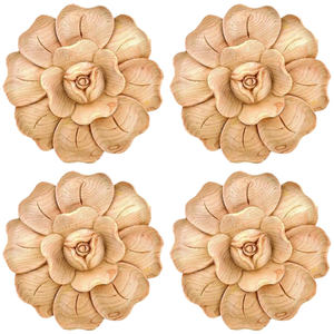 Apliques tallados de madera Natural, muebles de madera maciza, decoración de pared de puerta, Vintage adorno de madera, apliques tallados - Product Image 1