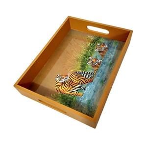 ถาดเสิร์ฟพิมพ์ลายไม้เคลือบสไตล์วินเทจสำหรับเป็นของขวัญจากอินเดียปรับแต่งบ้านและโรงแรมตามธรรมชาติ - Product Image 6
