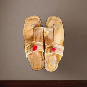 Men's Traditional Indian <b>Slipper</b> Mustard Yellow Kolhapuri <b>Leather</b> Chappals Genuine <b>Leather</b> Festive Occasions Daily Wear Handmade - Product Image 3