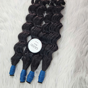 Cheveux en vrac noirs, fabriqués à partir de cheveux humains vietnamiens 100%, haute qualité, nouveau produit, Vietnam, 100 grammes, 26 pouces, cheveux vierges, cheveux bouclés - Product Image 1