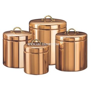 Ollas de hojalata de cocina de cobre más vendidas, artículos de cocina modernos hechos a mano de alto grado, contenedores de té, café y azúcar para suministros - Product Image 2