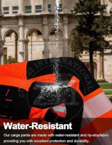 Navy Blue Hi Visibility ANSI Class 1 EN ISO 20471 Class 2 Reflective Cargo Pants for <b>Men</b> Plus Size <b>Orange</b> Yellow Reflective - Product Image 5