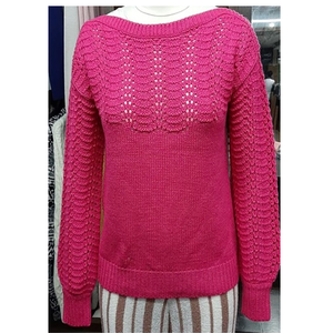 Suéter de Punto para Mujer, 100% Acrílico, Manga Larga, Cuello Redondo, Diseño Sólido, Estilo Formal, Tejido por Computadora - Product Image 1