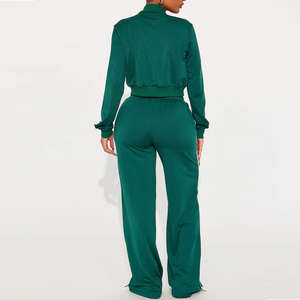 Conjunto Deportivo de Dos Piezas para Mujer, Ropa Deportiva Informal para Invierno, Traje para Correr, Sudadera con Capucha sin Cuello con Cremallera Completa, Ajuste Delgado y Cómodo - Product Image 2