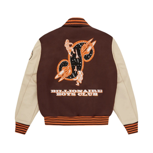 2025 personnalisé hommes laine Letterman en cuir véritable université veste broderie Logos patchs grande taille veste d'hiver avec décoration de fourrure - Product Image 2