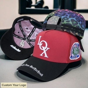 Baja cantidad de ala curva deporte 5 paneles 3D bordado parche verde amarillo cuerda malla gorra de camionero hombres gorra 112 sombreros de camionero - Product Image 6