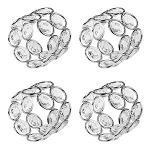 Anneaux de serviette en cristal argenté perlé Design scintillant pour table à manger décorations de mariage et d'événements spéciaux à la maison - Product Image 6