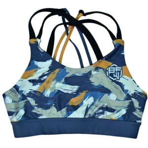 Venta caliente diseño personalizado y Logo Mujeres Fitness Workout Set de alta calidad de impresión por sublimación Niñas Running Spandex Sujetador deportivo - Product Image 3