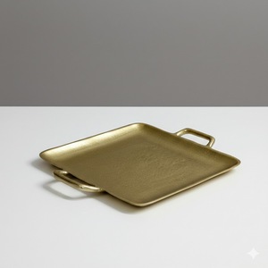 Decorative Cast Aluminum <b>Serving</b> Tray For <b>Serving</b> Snacks And <b>Beverages</b> Adding Artistic Touch To Table Setting - Product Image 3