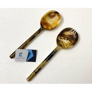 Juego para servir ensalada de resina vertido a mano de último diseño, vajilla de resina con acabado brillante, cuchara para servir alimentos seguros, tenedor, servidor de ensalada de resina - Product Image 6