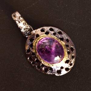 อัญมณีอัญมณี925สร้อยคอเงินชุบทองสไตล์วินเทจของขวัญวันเกิดสำหรับผู้หญิง - Product Image 5