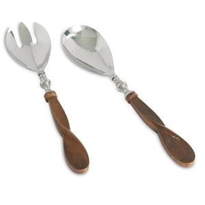 Service à salade avec manche en bois de mangue, nouveau Design, service à salade en métal, prix de gros, nouveaux couverts, Offre Spéciale - Product Image 4