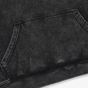 Sudadera con capucha negra con lavado ácido para hombre 2024, ajuste Regular, mezcla de algodón de alta calidad, estampado térmico totalmente personalizable, patrón 3D - Product Image 2