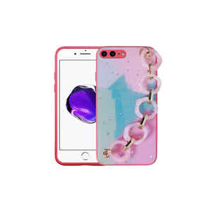Funda de Silicona con Diseño de Purpurina Elsa para iPhone 8 Plus, Funda Protectora Moderna con Correa de Mano, Hecha de TPU Silicona - Product Image 1