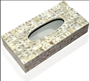 La mejor caja de pañuelos de madera, acabado de fregona, diseño exclusivo, forma cuadrada, Mini servilletero para coche, tejido de nácar DE LA India - Product Image 2