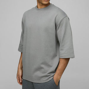 Camiseta de gran tamaño de algodón 100% con logotipo personalizado para hombre, camiseta de media manga de peso pesado para hombre - Product Image 4