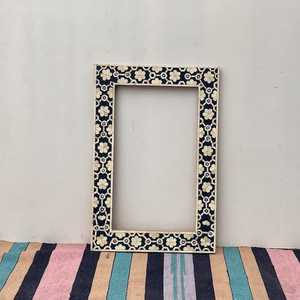 Cadre de miroir à motif moderne en incrustation d'os supérieur exclusif Cadre de miroir mural en os décoratif pour la maison Cadre de miroir mural en incrustation d'os fait à la main - Product Image 5