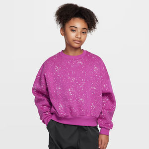 100% coton polaire ras du cou sweat pour garçons filles-épaules tombantes décontracté doux chaud hiver porter côtelé poignets ourlet - Product Image 5