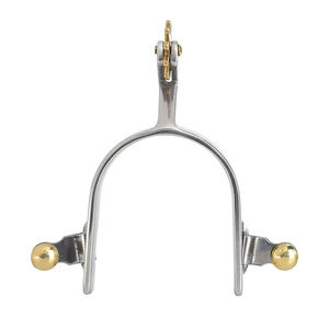 Fabricant de gros éperons de rodage en acier inoxydable, éperons de coupe, éperons de cheval, extrémité du bouton brossé cheval noir - Product Image 2