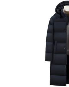 Veste longue matelassée noire personnalisée à capuche, style doudoune d'hiver, manteau épais matelassé, vêtement d'extérieur chaud et isolé, fabricant OEM personnalisé - Product Image 2