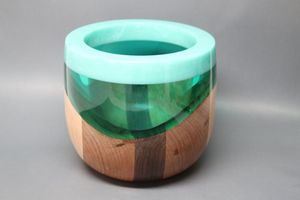 NEW ARRIVAL MODERN EPOXY Design moderne Cendrier en résine époxy et bois Joint Custom Color Logo Portable Indoor and Outdoor - Product Image 5