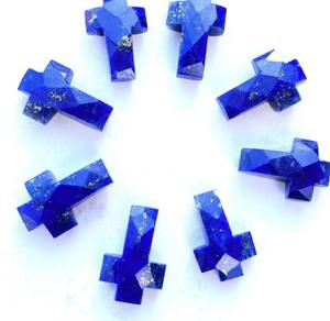 Lapis Lazuli Croix Forme Sculpture Sculpté À La Main Croix Forme Gemme Lapis Fantaisie Forme Sculpté Gemme Pour La Fabrication De Bijoux - Product Image 1