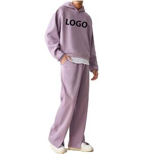 ชุดวอร์มเปล่าสำหรับผู้ชายชุดวอร์มแบบสวมหัวมีฮู้ดกางเกงขากว้างแบบสวมหัวสำหรับฤดูใบไม้ร่วง - Product Image 1