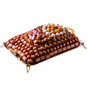 ถาดช็อคโกแลตโลหะชุบทองถาดเสิร์ฟช็อคโกแลตทรงกลมดีไซน์หรูหราสำหรับโอกาสพิเศษและกิจกรรมต่างๆ - Product Image 3