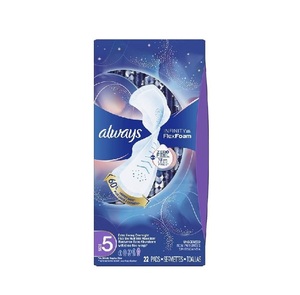 Meilleur prix toujours : Serviettes hygiéniques FlexFoam avec ailes, taille 5, extra lourdes, nuit, 132 unités, en vente à prix réduit, 6 paquets de 22, vente en gros maintenant. - Product Image 2