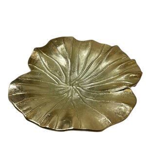 Cuenco sin cerámica Cuenco chapado en oro Diseño de forma irregular Utensilios de cocina Decoración de mesa de comedor Cuenco de metal de aluminio - Product Image 1