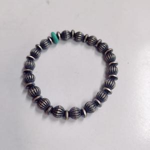 Best Seller hermosa pulsera de cuentas de turquesa azul natural de Navajo hecha a mano Navajo cuentas sueltas pulsera de cuentas de plata esterlina - Product Image 1