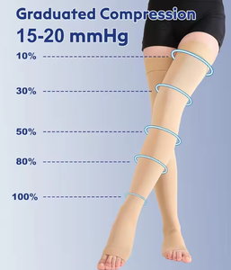 Collants tricotés en spandex à hauteur de cuisse et compression 20-30 MMHg Bas pour varices avec média anti-embolie - Product Image 5